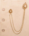 Baby Pink Pearl Embedded Chain Brooch image number 2